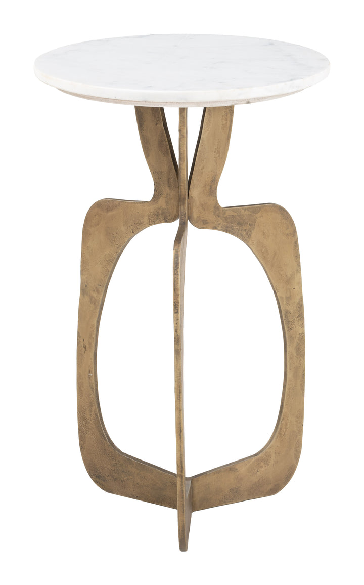 Ophelia Side Table White & Brass - 111044
