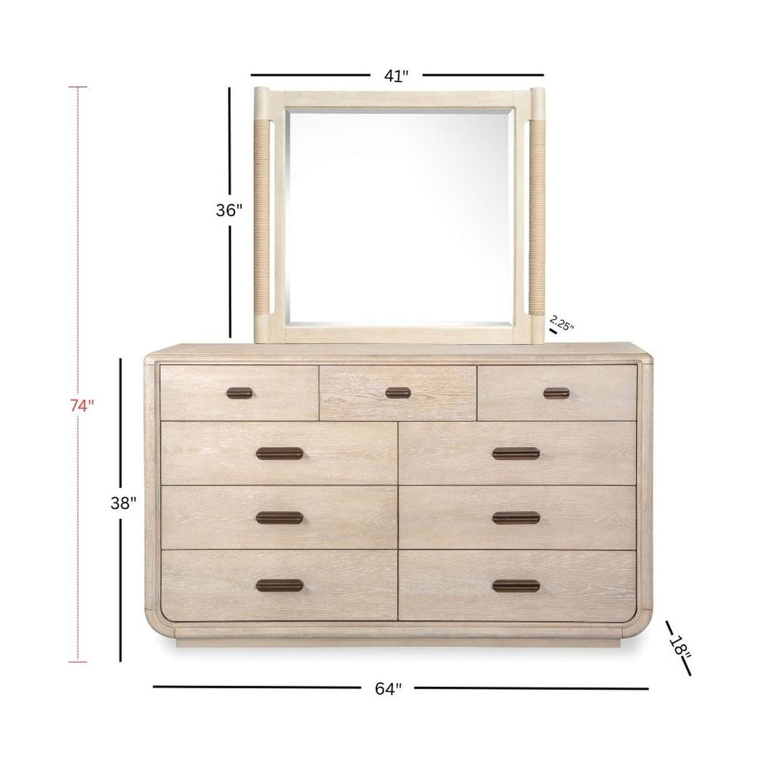 Sunset Cove Sanibel Brown Drawer Dresser With Landscape Mirror - B5783-2140
