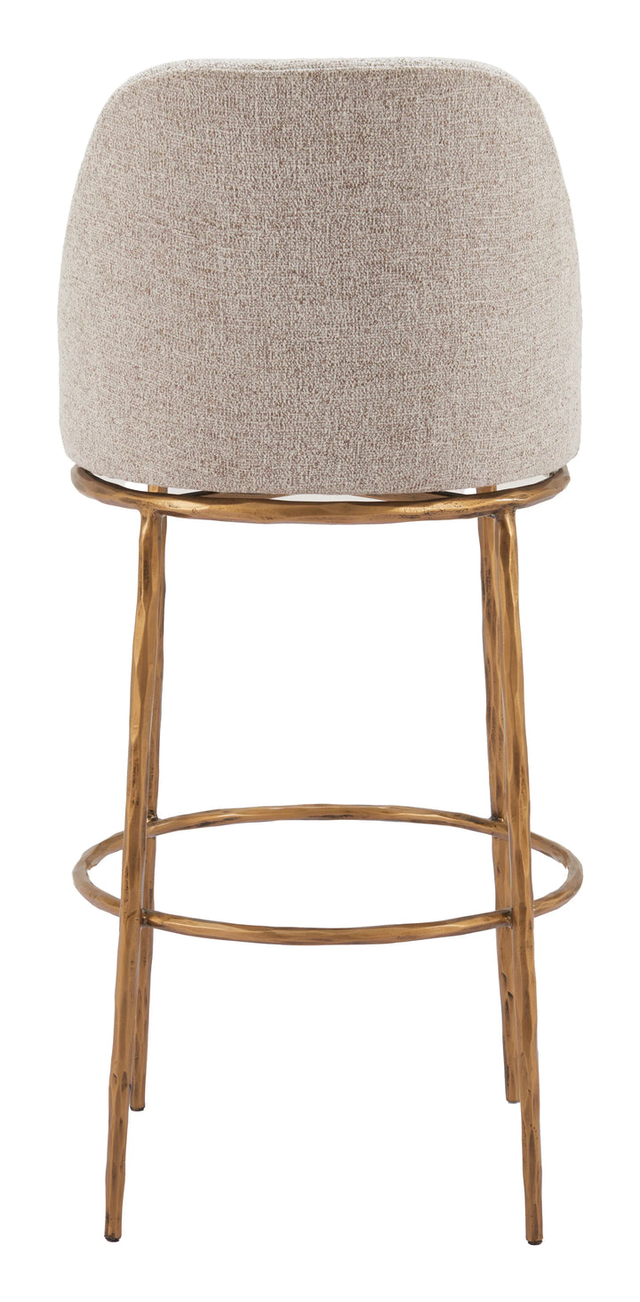 Nordhavn Swivel Barstool Beige & Gold - AmericanHomeFurniture
