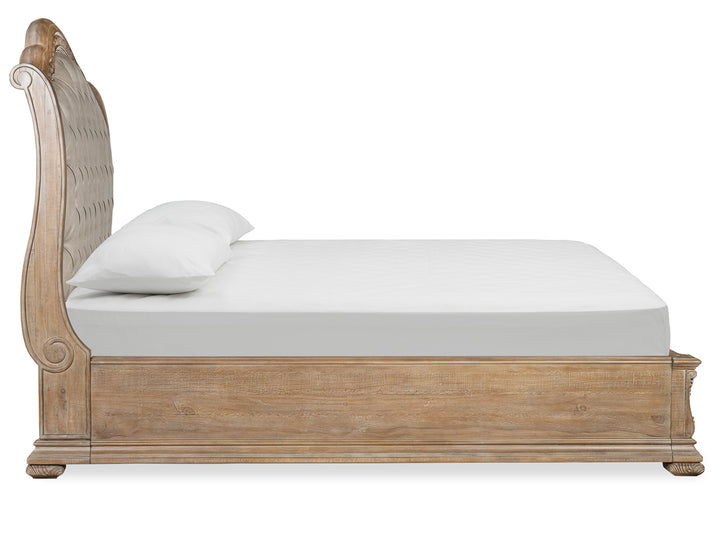 Marisol Fawn King Upholstered Sleigh Storage Bed - B5132-62A