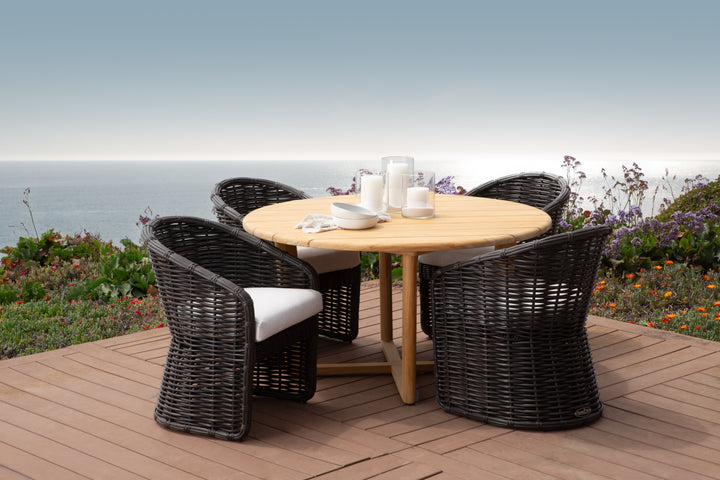 Cabo Dining Chair in Soothe Pearl w/ Flange Welt