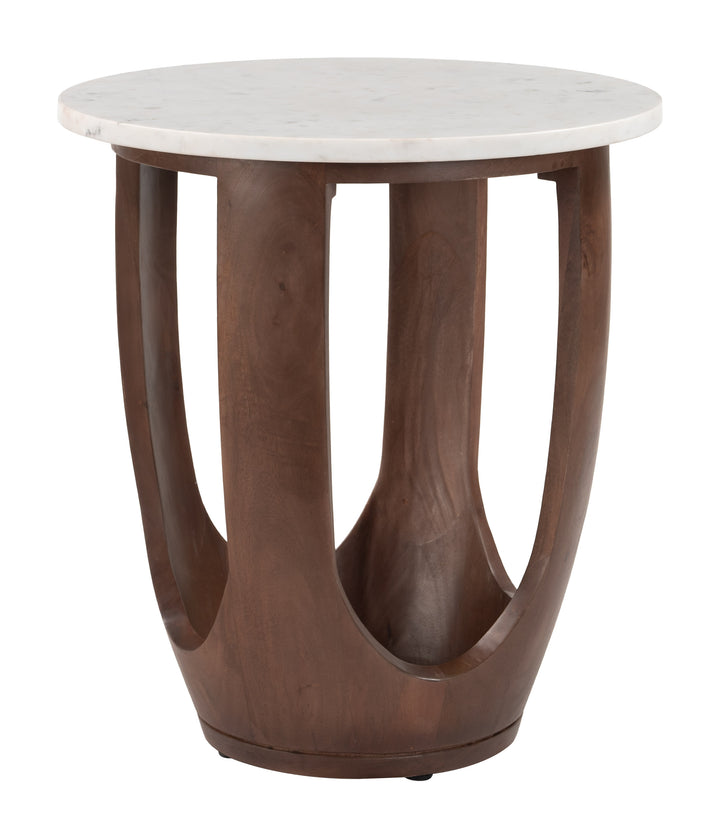 Vaan Side Table White & Walnut - 111039