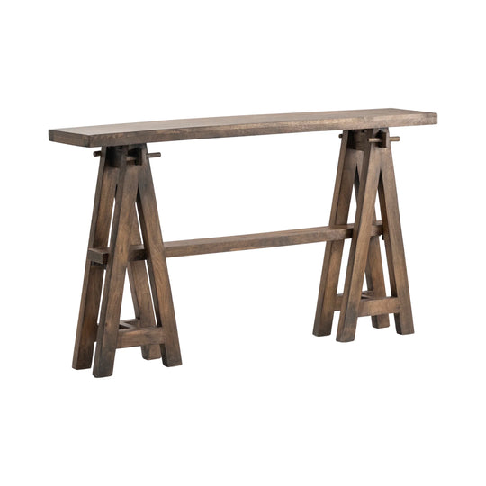 Crestview Collection Rustic Sawhorse Trestle Console Accent Tables