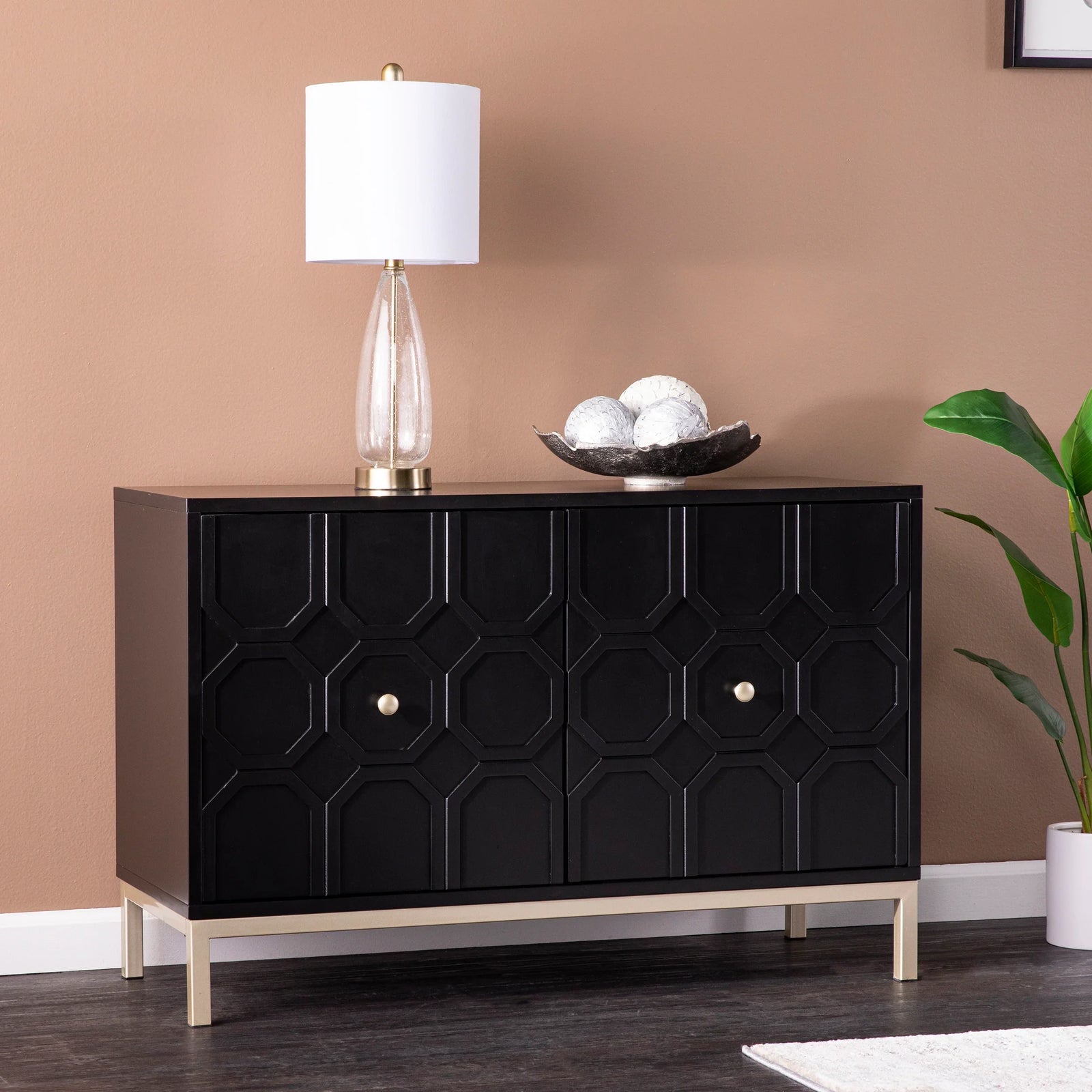 SEI Furniture Gramdlynn Two-Door Accent Cabinet - Black CABINETS