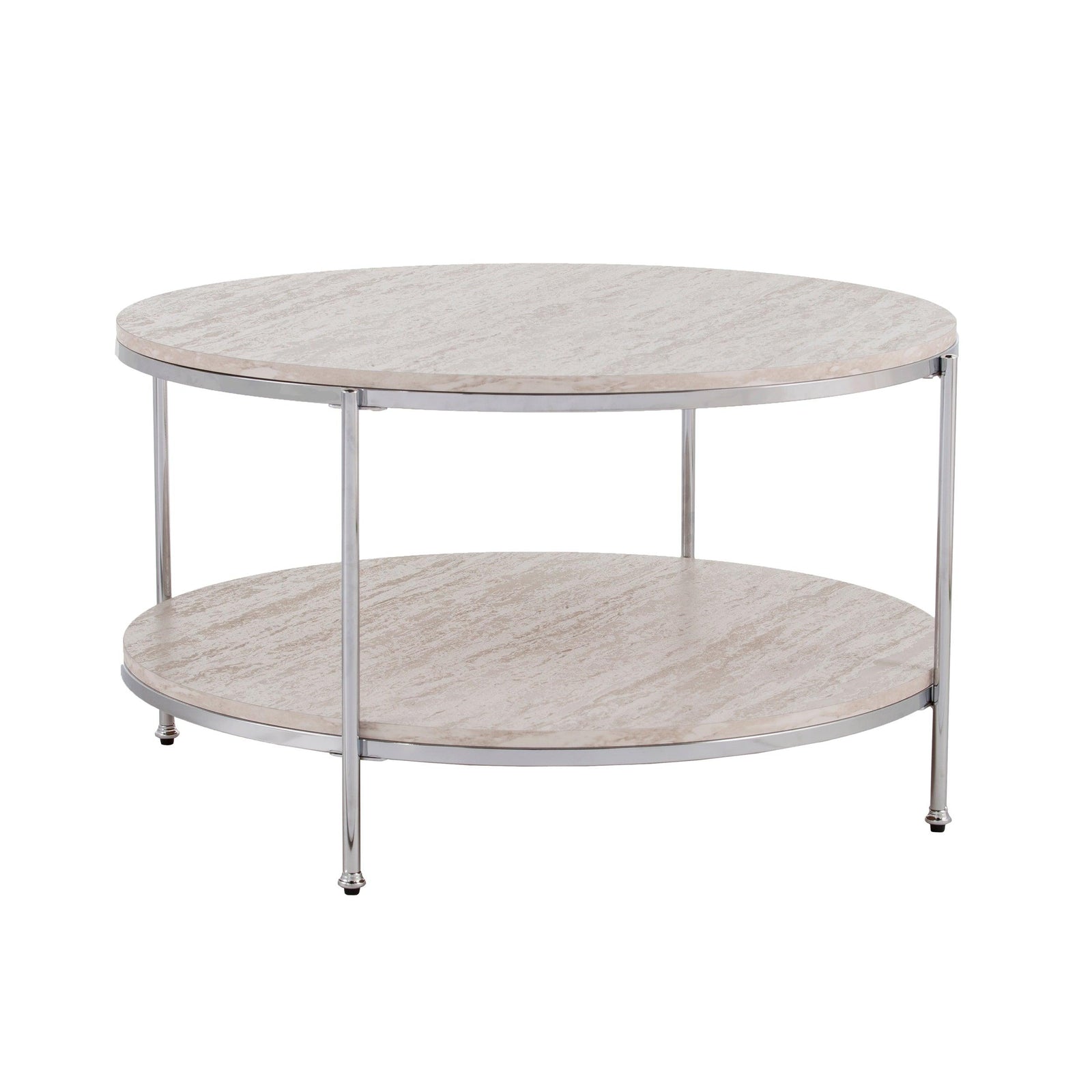 SEI Furniture Silas Round Faux Stone Cocktail Table COFFEE TABLES