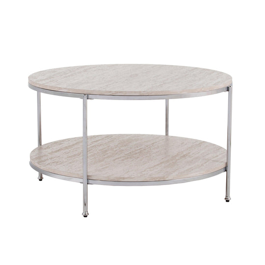 SEI Furniture Silas Round Faux Stone Cocktail Table COFFEE TABLES