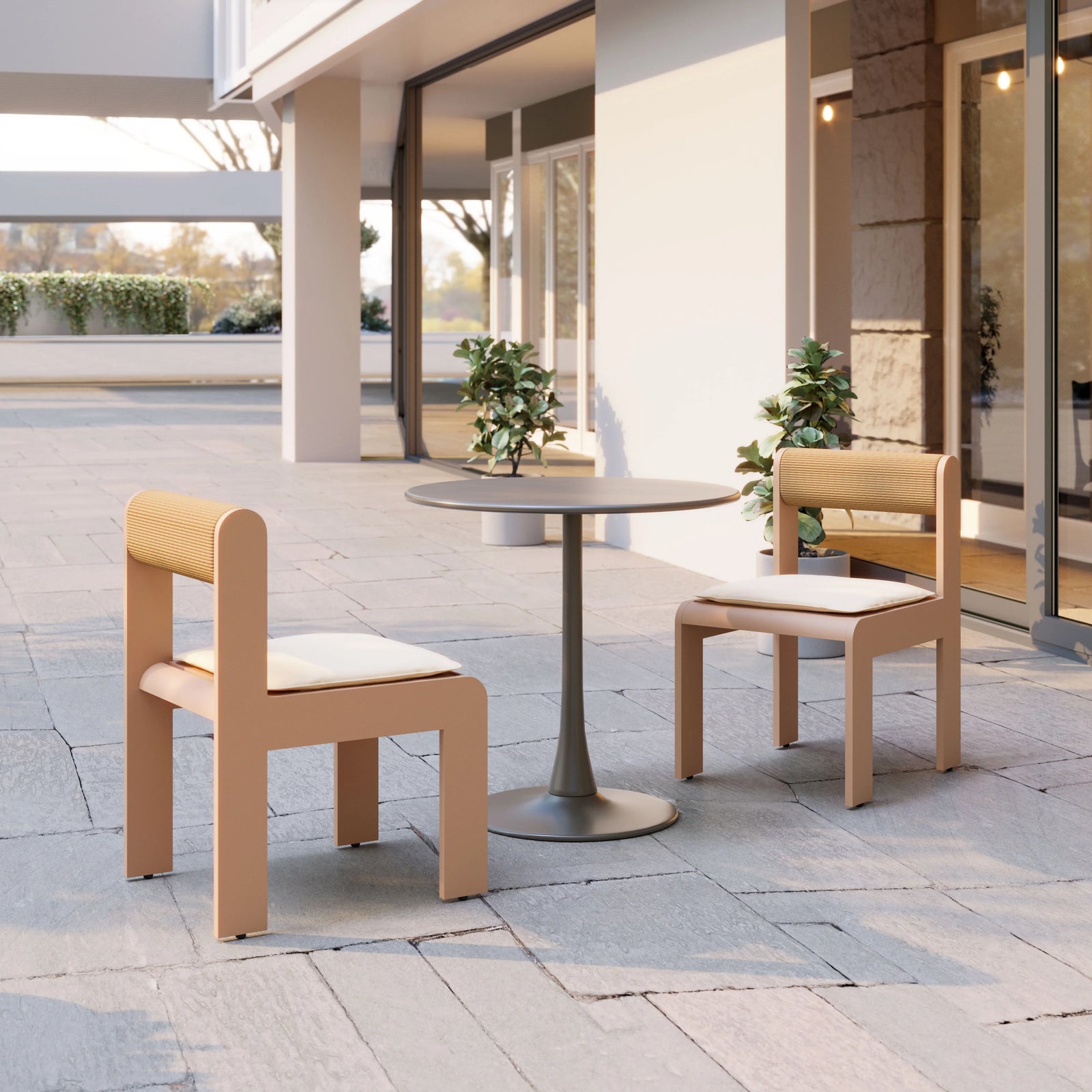 Zuo Island Dining Chair (Set of 2) White OUTDOOR DINING CHAIRS