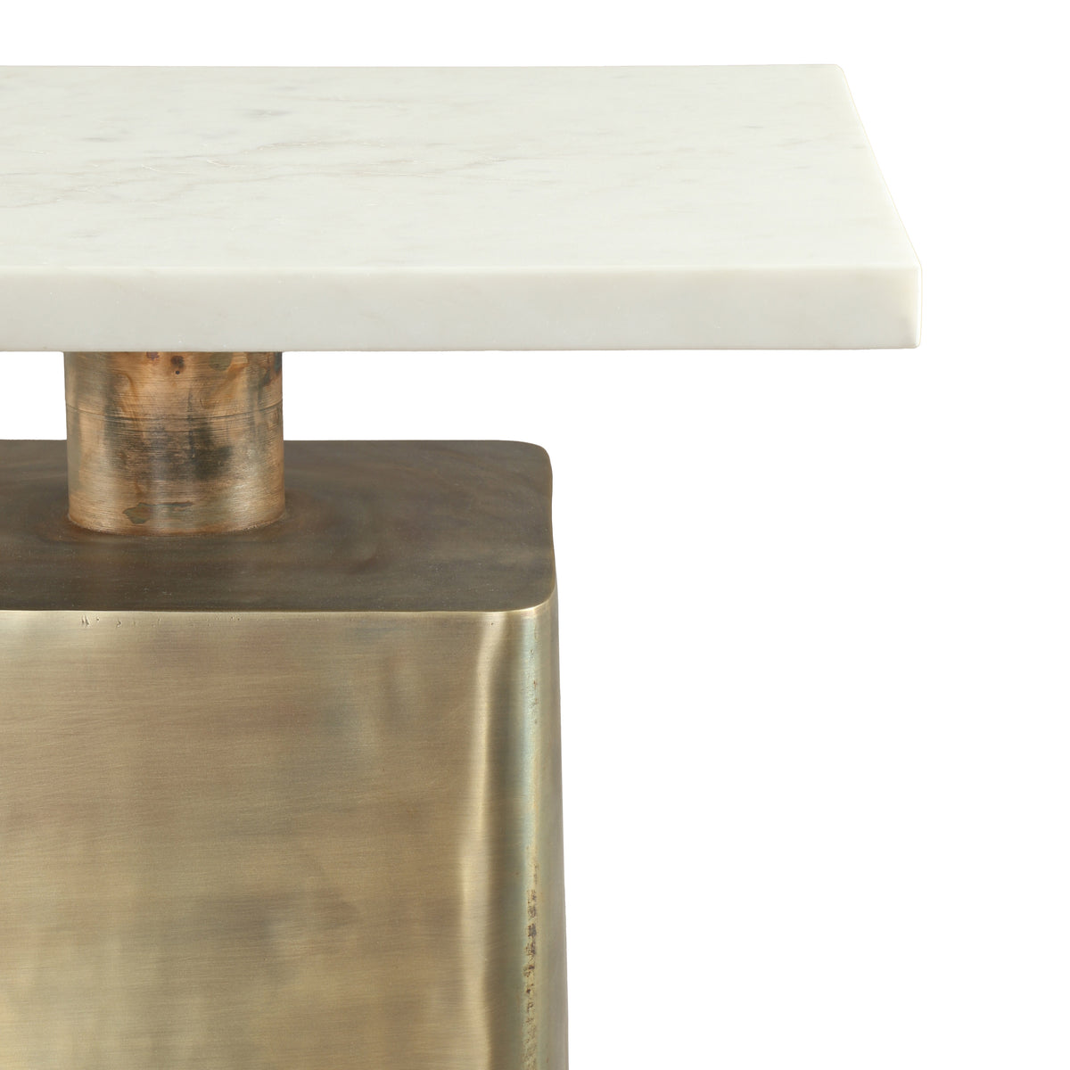 Nyra Side Table White & Brass - 110952