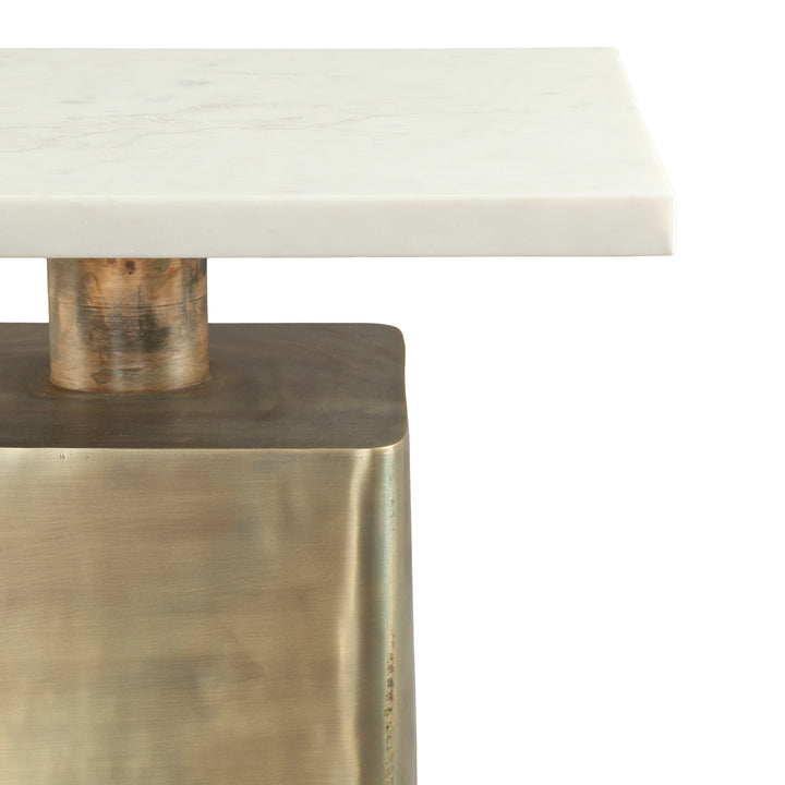 Nyra Side Table White & Brass - 110952
