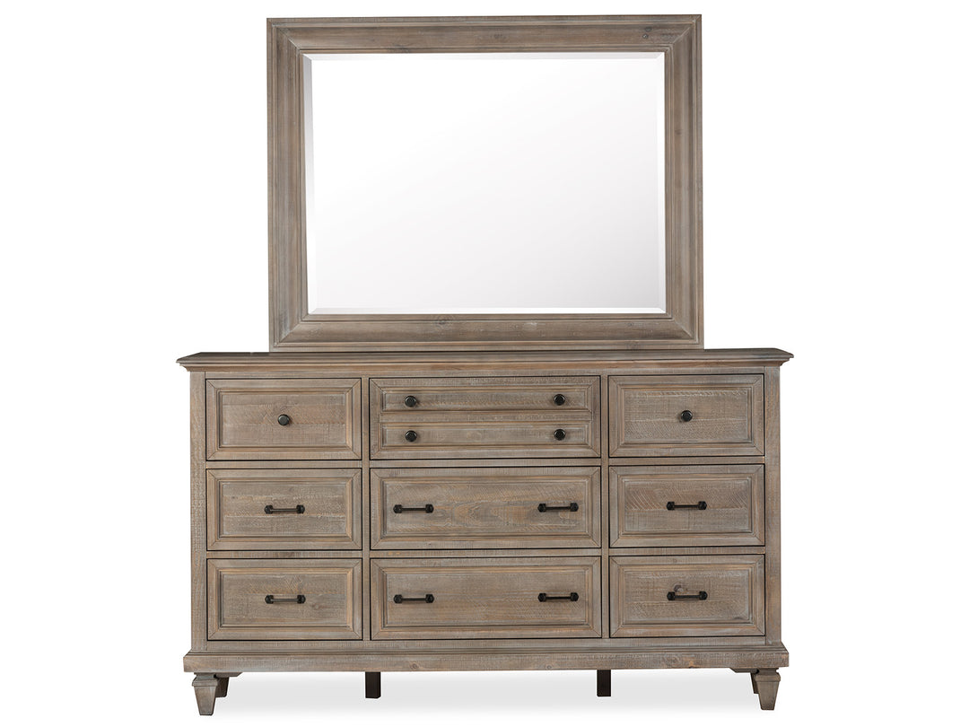Lancaster Dovetail Grey Drawer Dresser With Landscape Mirror - B4352-2040