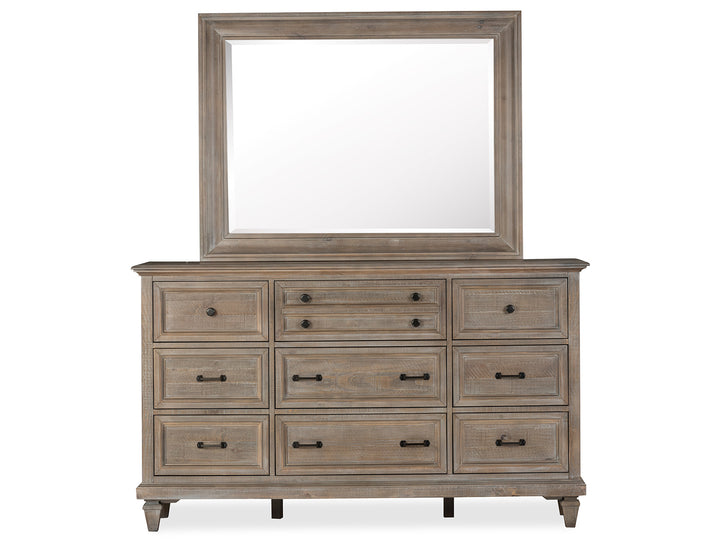Lancaster Dovetail Grey Drawer Dresser With Landscape Mirror - B4352-2040