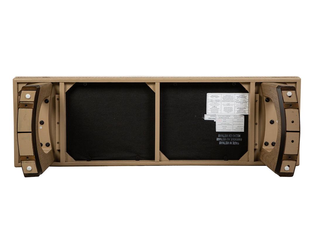 Tristan Swiss Coffee Upholstered Backless Bench With U-Shaped Legs - D5878-68A