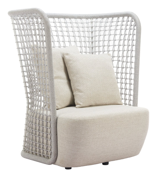 Zuo Hudu Accent Chair Beige OUTDOOR CHAISE LOUNGES