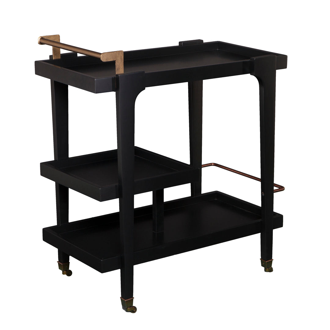 American Home Furniture | SEI Furniture - Holly & Martin Zhori Midcentury Modern Bar Cart - Black