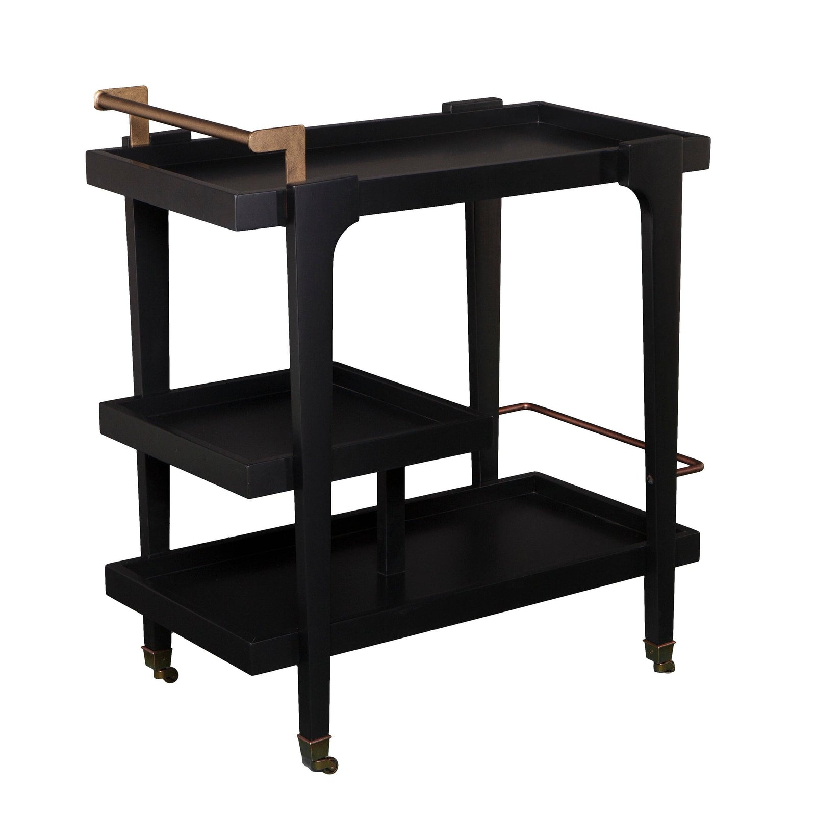 SEI Furniture Holly & Martin Zhori Midcentury Modern Bar Cart - Black BAR + BAR CARTS