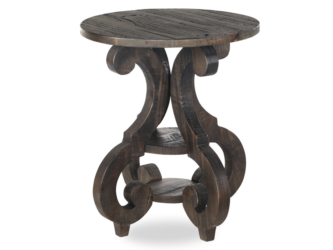 Bellamy Peppercorn Round Accent End Table - T2491-35