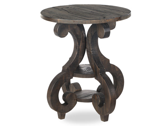 Bellamy Peppercorn Round Accent End Table - T2491-35