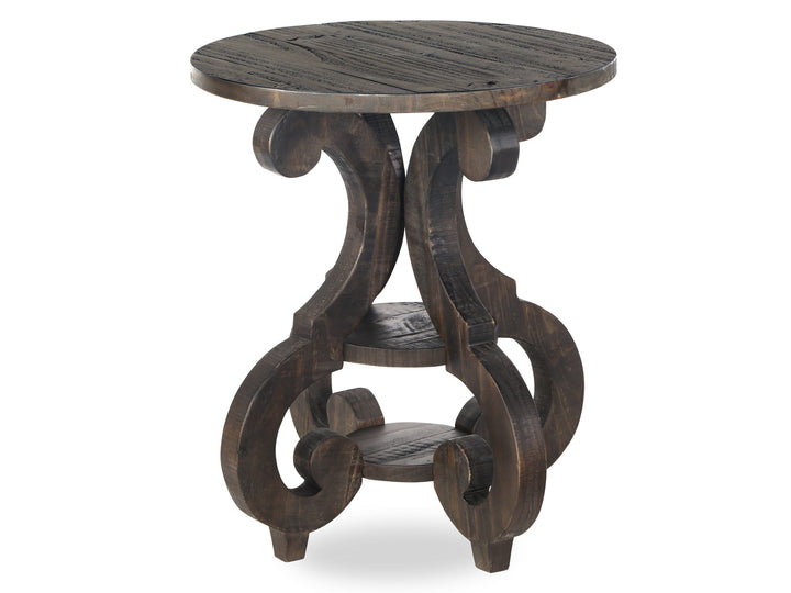 Bellamy Peppercorn Round Accent End Table - T2491-35