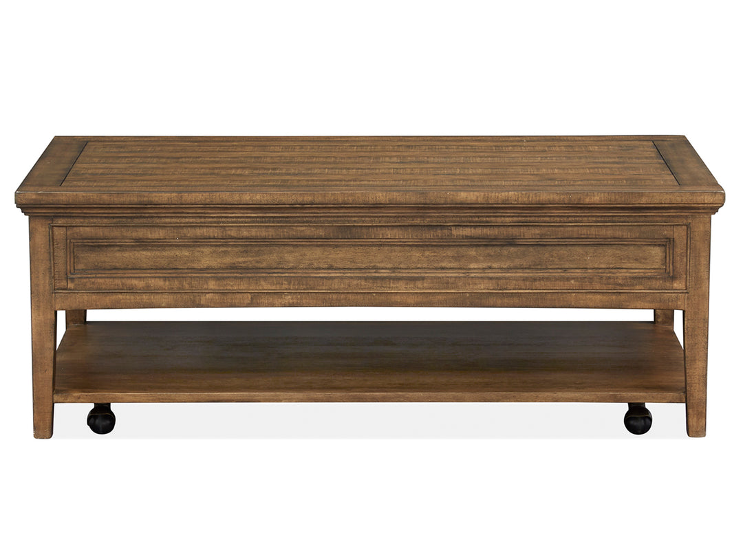 Bay Creek Toasted Nutmeg Rectangular Cocktail Table With Casters - T4398-43