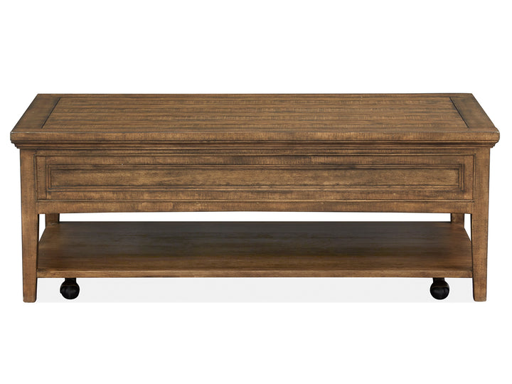 Bay Creek Toasted Nutmeg Rectangular Cocktail Table With Casters - T4398-43