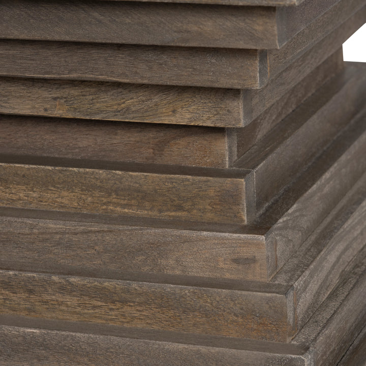 Stacked Hourglass Wood End Table - AmericanHomeFurniture