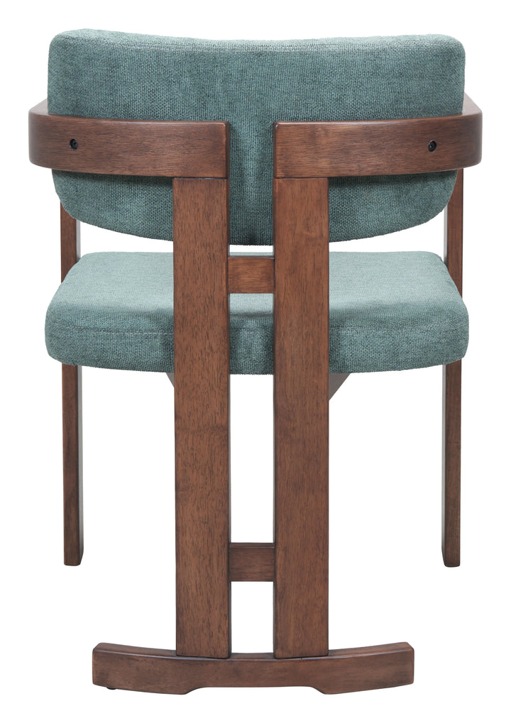 Poly Dining Chair Moss Gray & Walnut - AmericanHomeFurniture