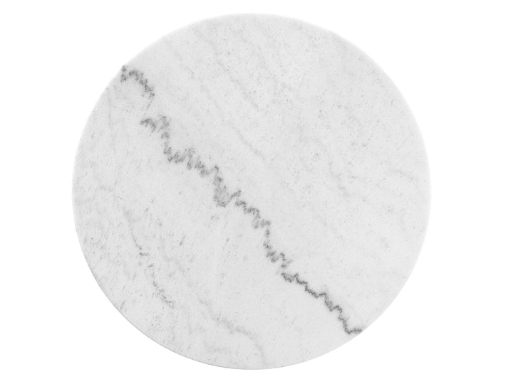 Esme White Marble And Brushed Nickel Round End Table - T5763-05