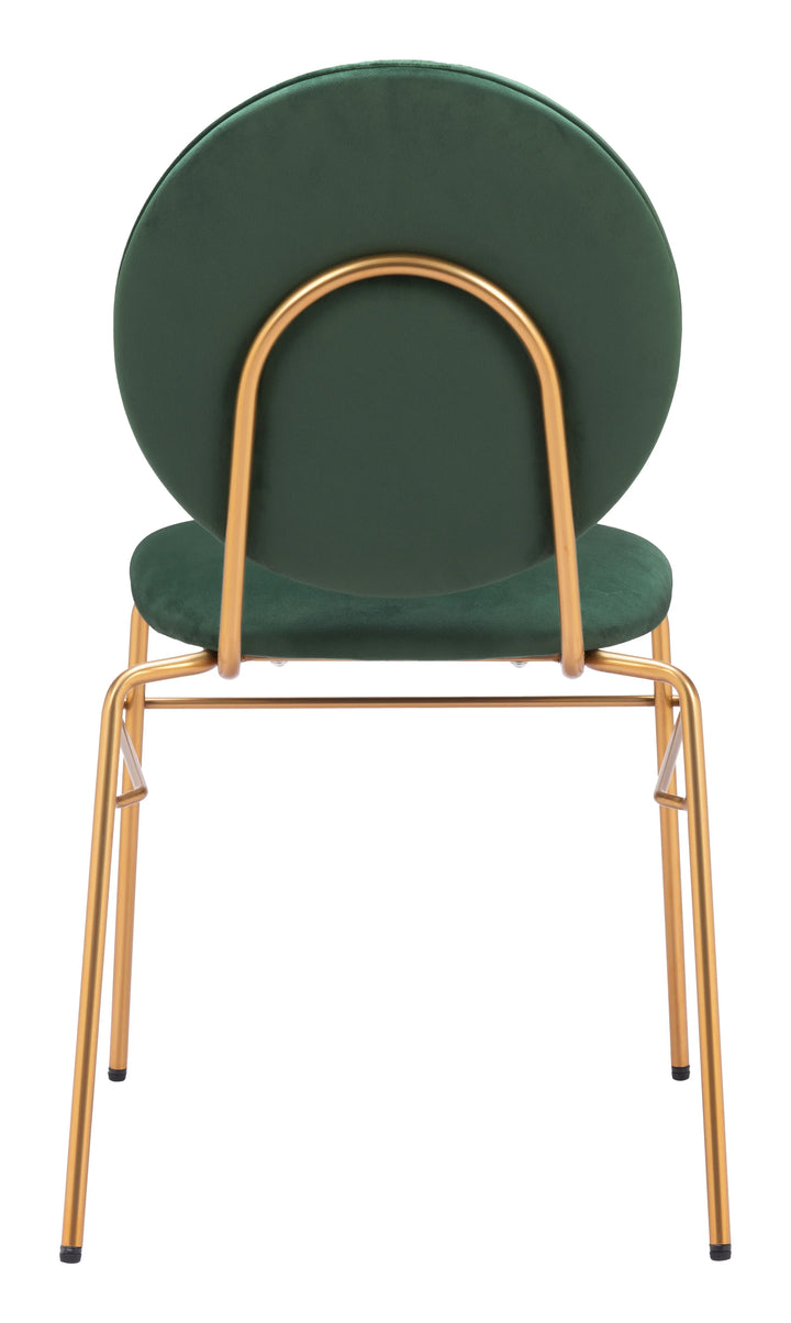 Odessa Dining Chair (Set of 2) Green & Gold - AmericanHomeFurniture