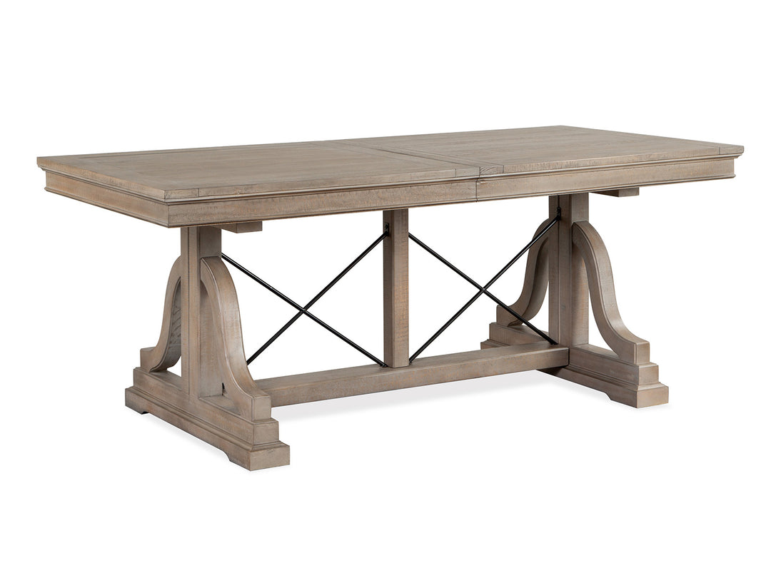 Paxton Place Dovetail Grey Extendable Trestle Dining Table - D4805-25