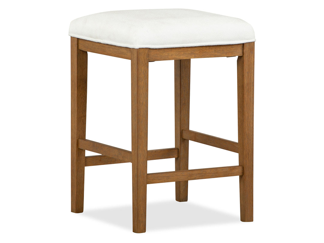 Lindon Belgian Wheat White Upholstered Stool - T5570-38W