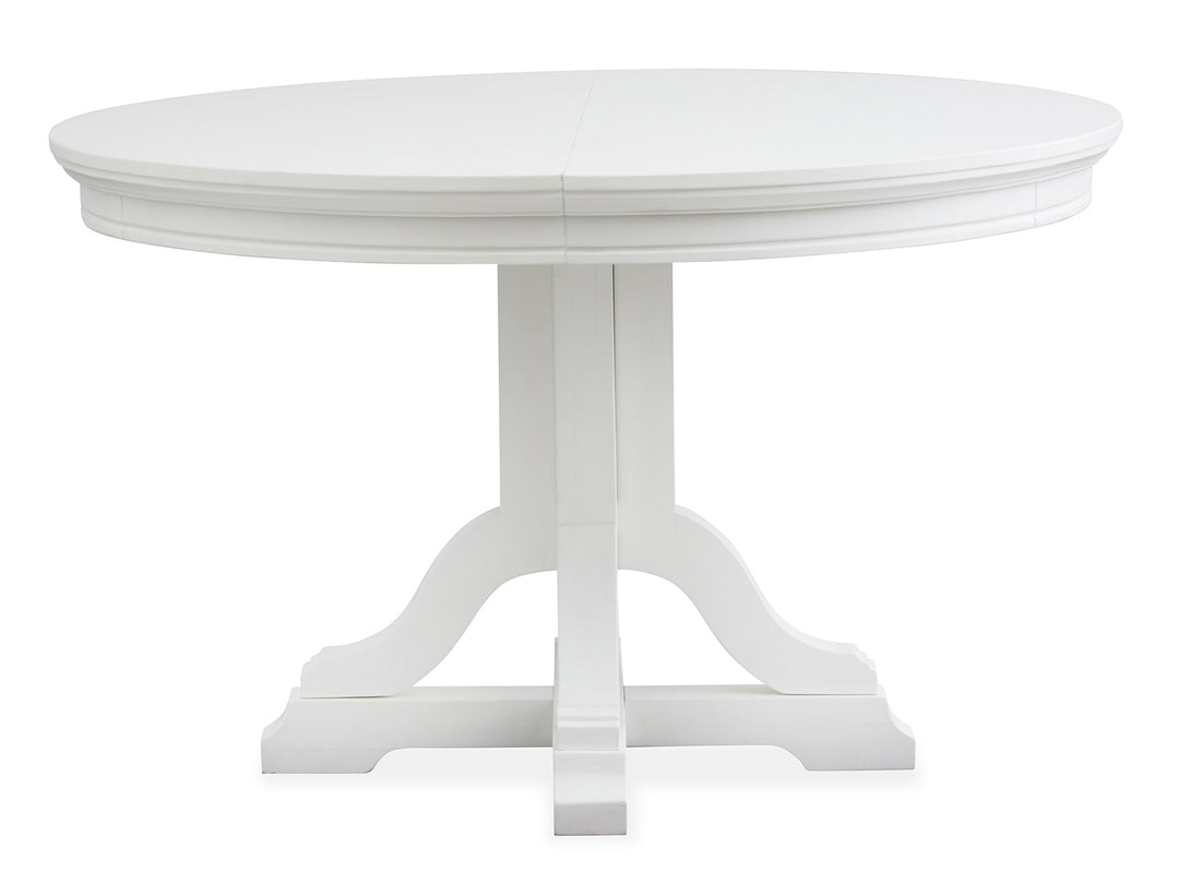 Charleston White Dove White Extendable 48" Round Dining Table - D5611-22WH