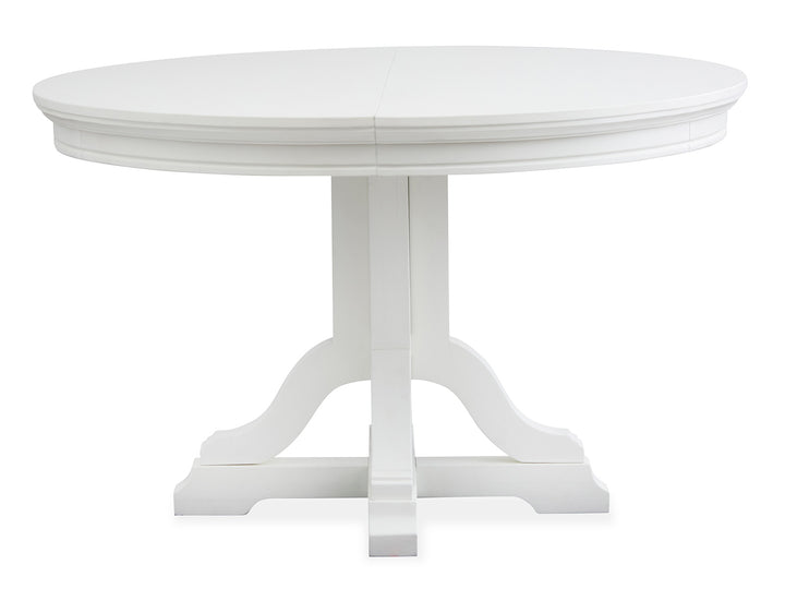Charleston White Dove White Extendable 48" Round Dining Table - D5611-22WH
