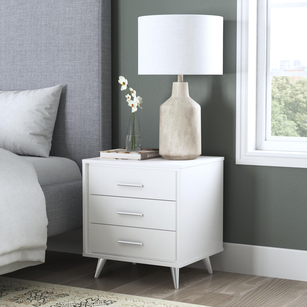 American Home Furniture | SEI Furniture - Oren Nightstand with Drawers - White