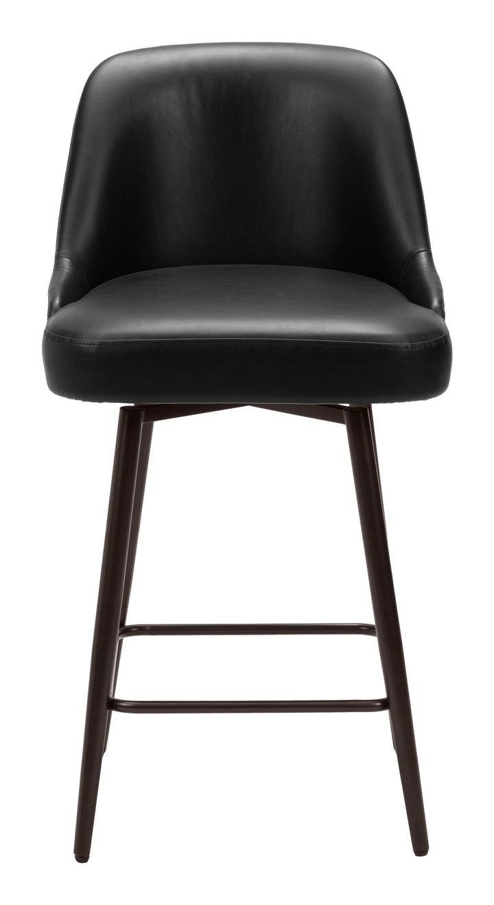Keppel Swivel Counter Stool Black & Bronze - AmericanHomeFurniture