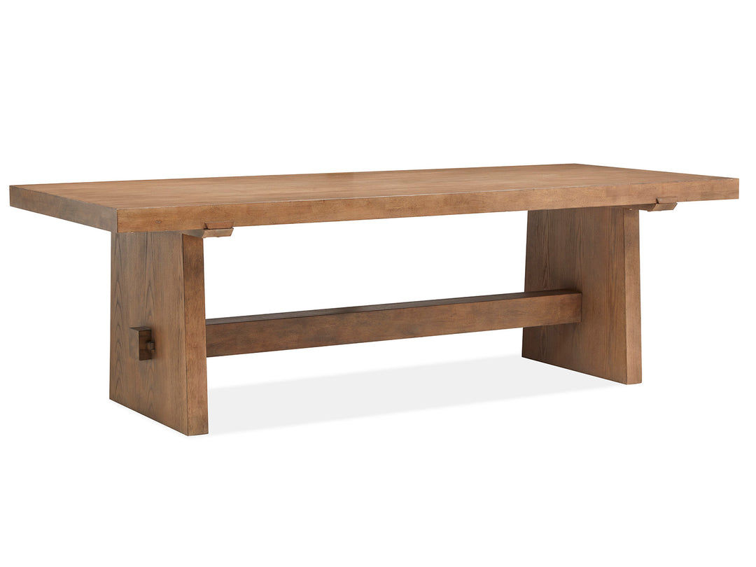 Lindon Belgian Wheat Trestle Dining Table - D5570-21