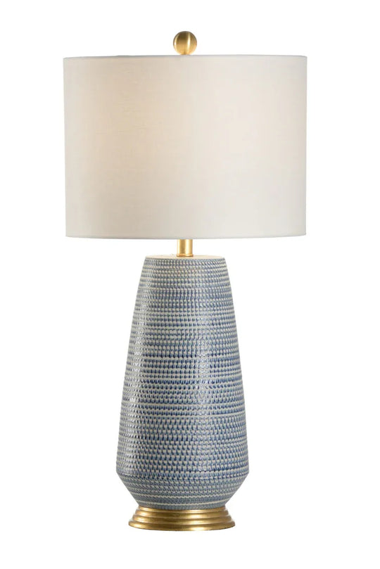 Blue/White Glaze/Antique Gold Leaf