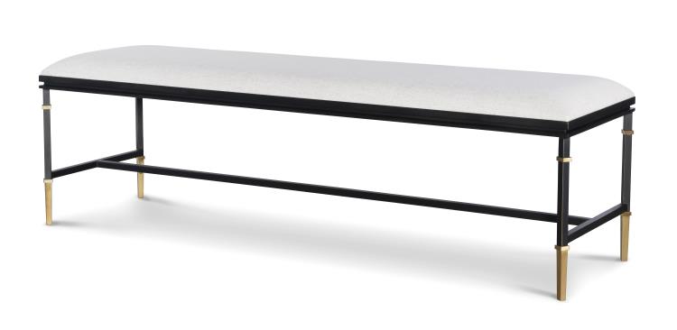 American Home Furniture Century Monterey Upholstered/Metal Bench