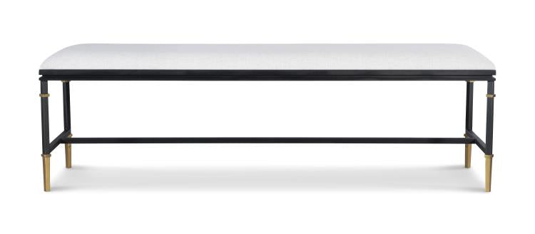 American Home Furniture Century Monterey Upholstered/Metal Bench