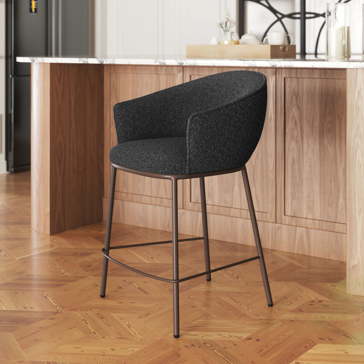 Essen Counter Stool Black & Bronze - AmericanHomeFurniture