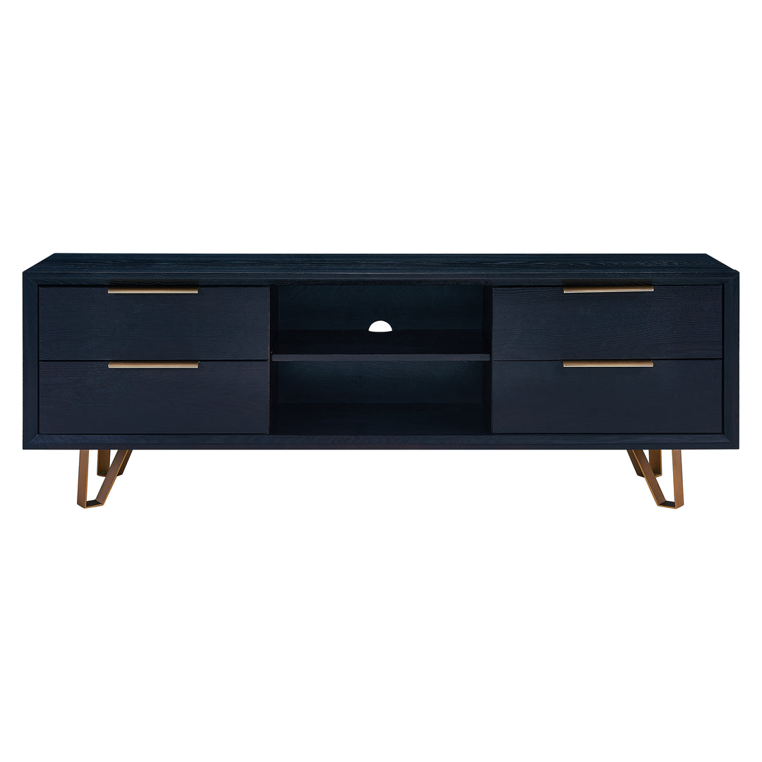 American Home Furniture | SEI Furniture - Malone Black Entertainment Console