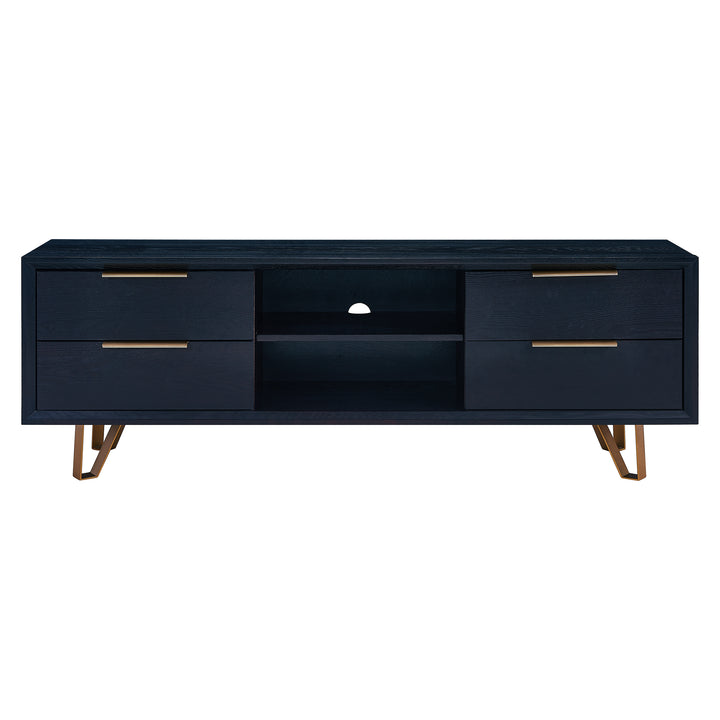 American Home Furniture | SEI Furniture - Malone Black Entertainment Console