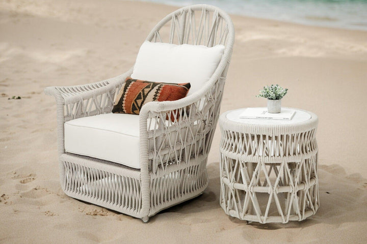 Dana End Table with Honed Carrara Marble Top - AmericanHomeFurniture