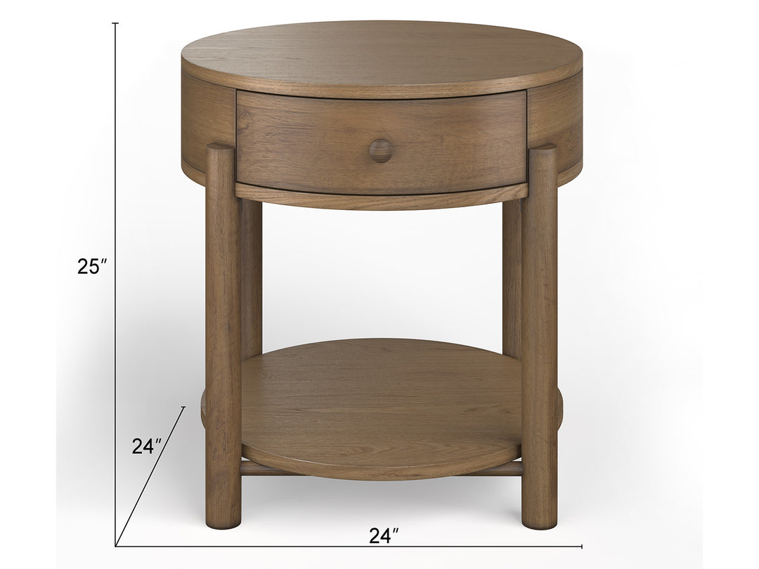 Hadleigh Brown Honey Round End Table - T5558-05