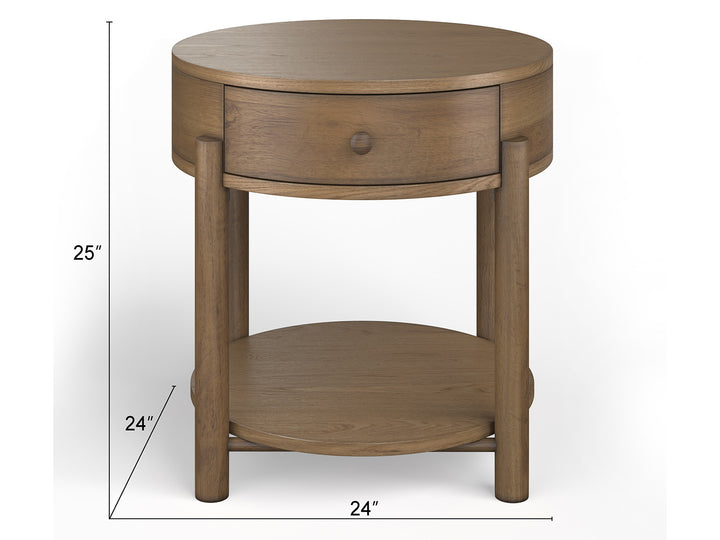 Hadleigh Brown Honey Round End Table - T5558-05