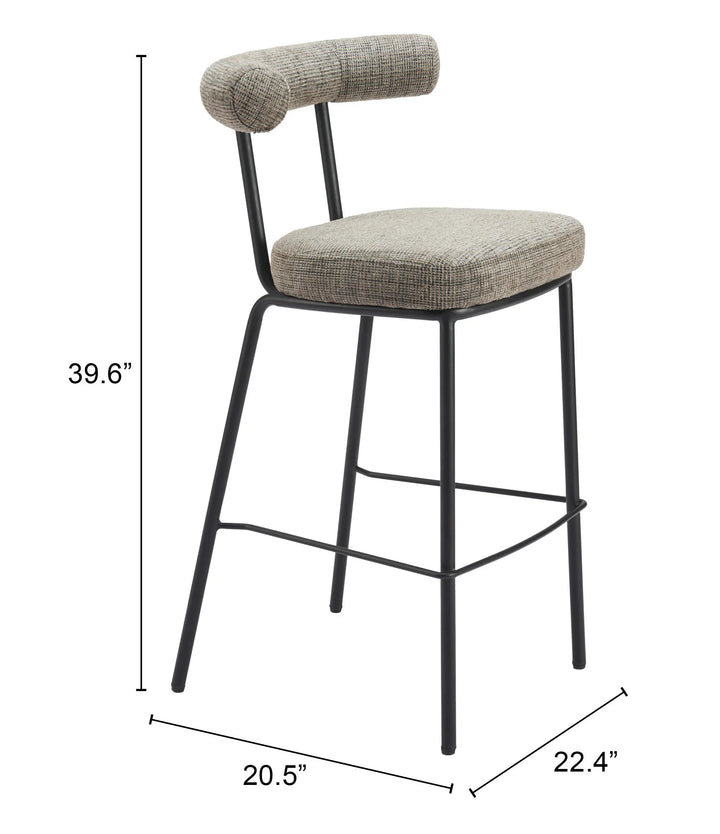 Kede Barstool Green Tweed - AmericanHomeFurniture