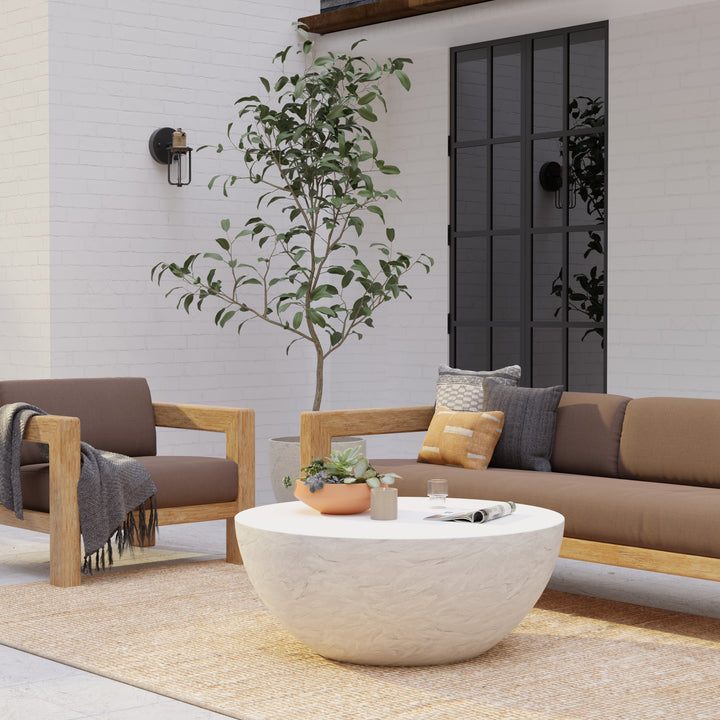 Antique Stone Bowl Coffee Table