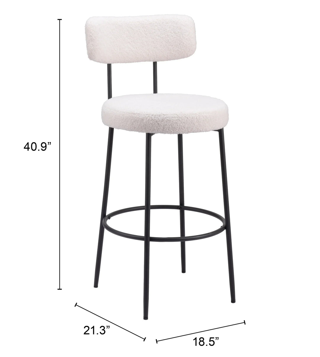 Blanca Barstool (Set of 2) Ivory - AmericanHomeFurniture
