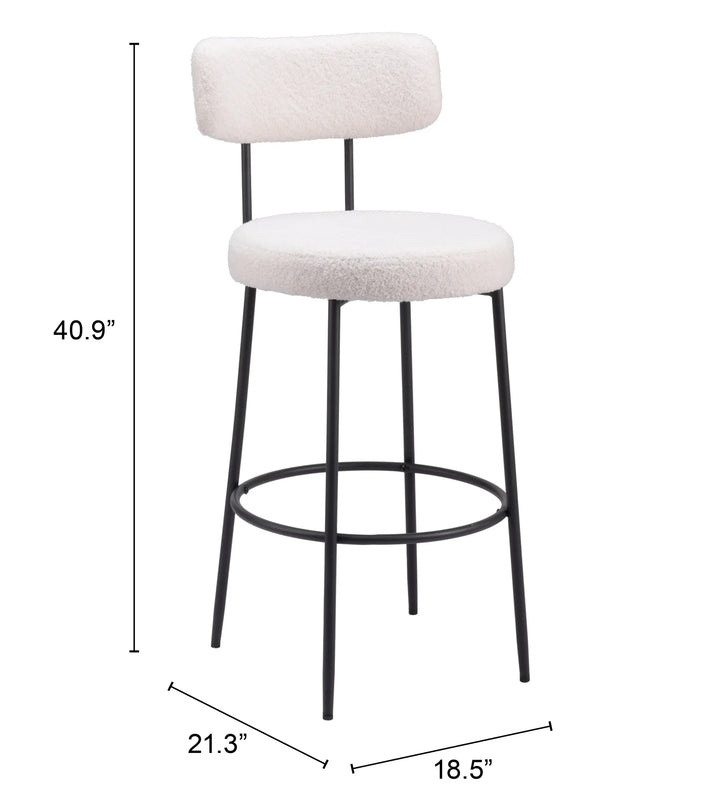 Blanca Barstool (Set of 2) Ivory - AmericanHomeFurniture