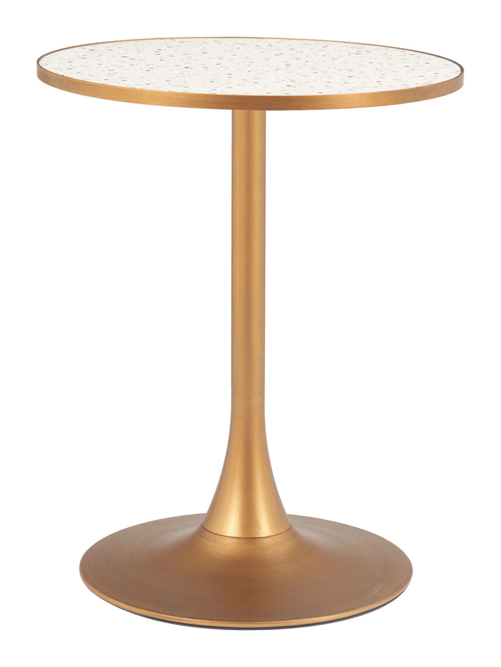 Bite Bistro Table Beige & Gold - AmericanHomeFurniture