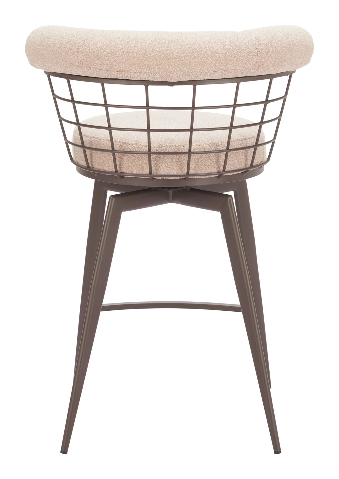 Saku Swivel Counter Stool Beige & Brown - AmericanHomeFurniture
